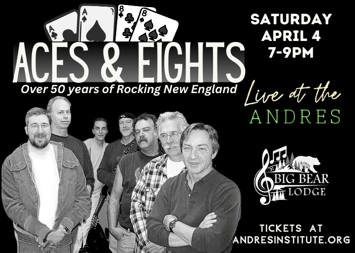 Aces and Eights Legendary Local Rock Band at Big Bear Lodge, Andres Institute of Art, Brookline, New Hampshire