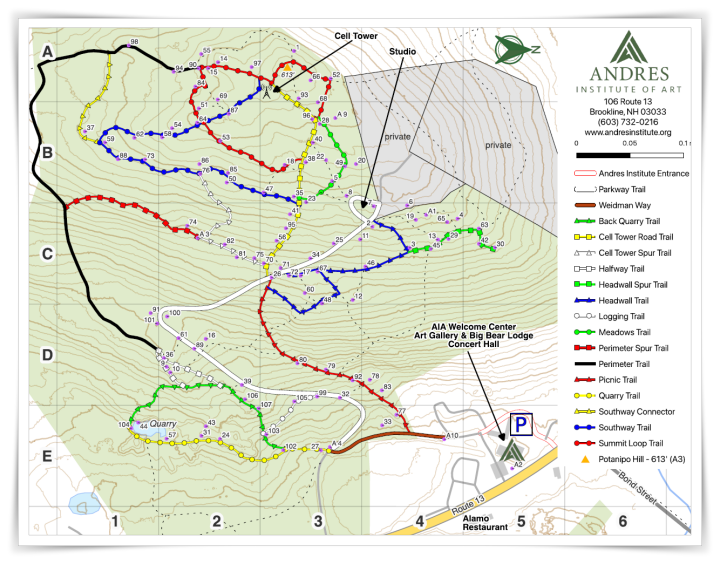 Andres Institute of Art Trail Map