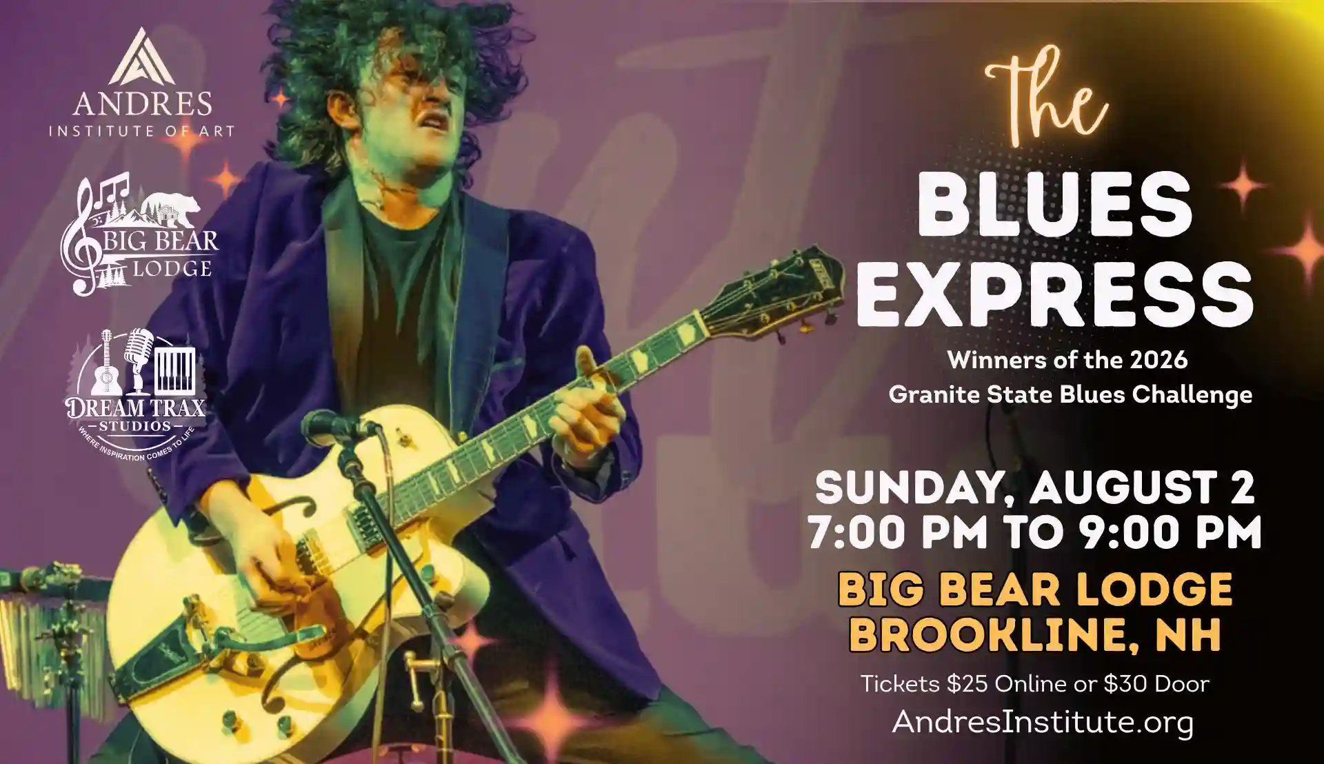 Blues Express in the Live at the Andres Concert Series August 2 Big Bear Lodge Brookline NH